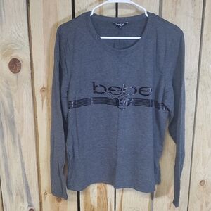 Bebe Womenz L9ng Sleeve Top Size XL Casual NWOT